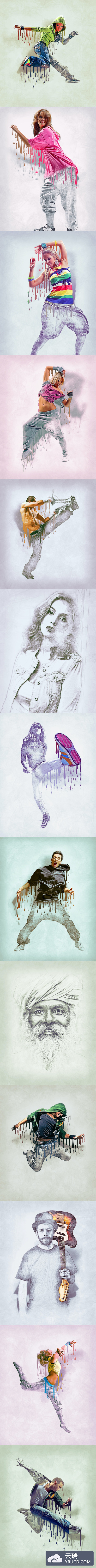 湿漆泼墨漆画PS动作(Atn)