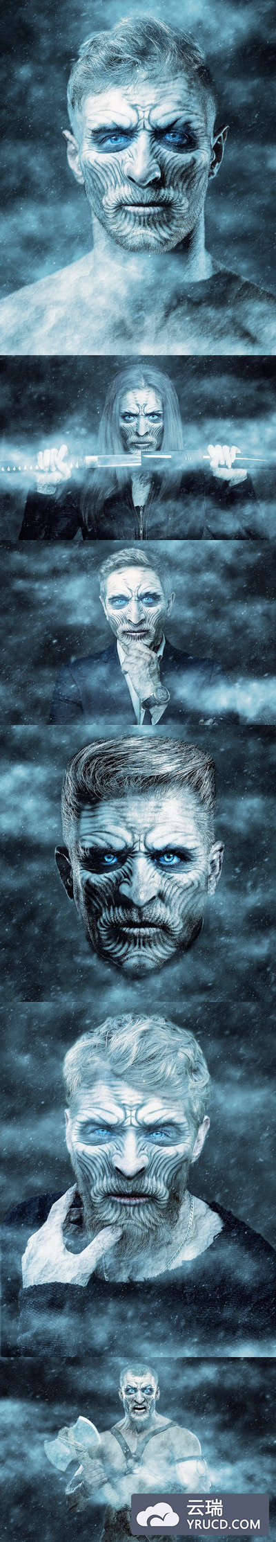 雪地巨人魔幻特效PS动作下载(ATN,PAT,ABR,PNG)
