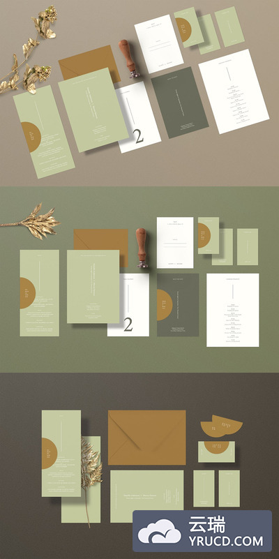 Danielle 高端的婚礼平面物料设计模板for-InDesign（INDD）