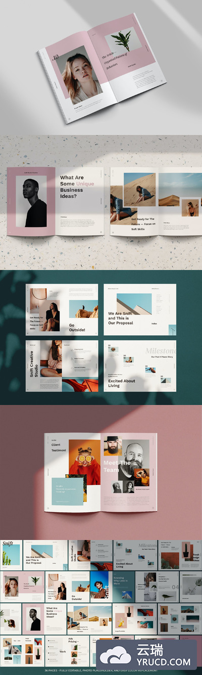 竖版时尚的PPT模板下载（PPTX）