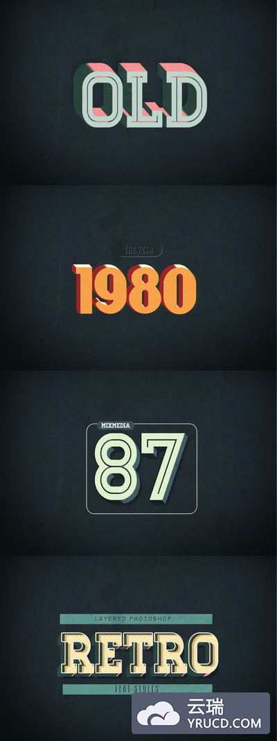 复古文本PS字体样式