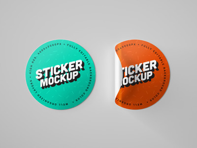 优质时尚贴纸展示样机[PSD]