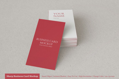 定制垂直堆叠名片设计模型[PSD]