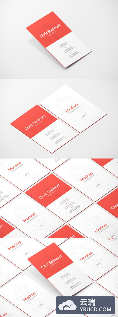成套的名片设计展示样机