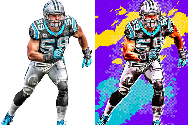 复古矢量水彩艺术绘画效果ps动作