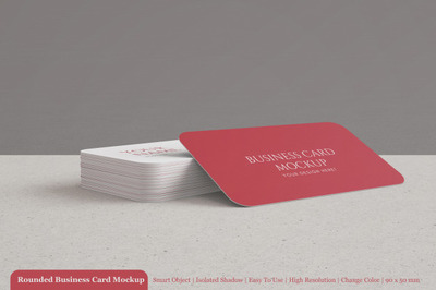 简洁的圆角商业名片样机[PSD]