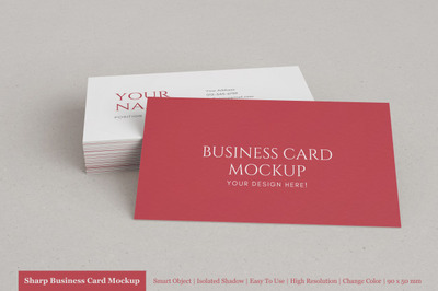 堆叠90x50mm水平名片样机[PSD]