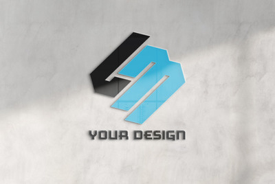 在办公室混凝土墙上的logo样机[PSD]