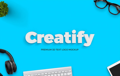 简洁的3D文本效果样式[PSD]