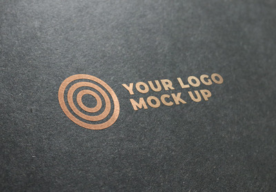 金色的logo纸张纹理样机