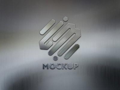 3D金属质感logo效果图样机[PSD]