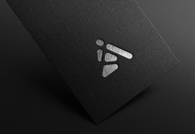 黑色商务名片logo展示样机[PSD]