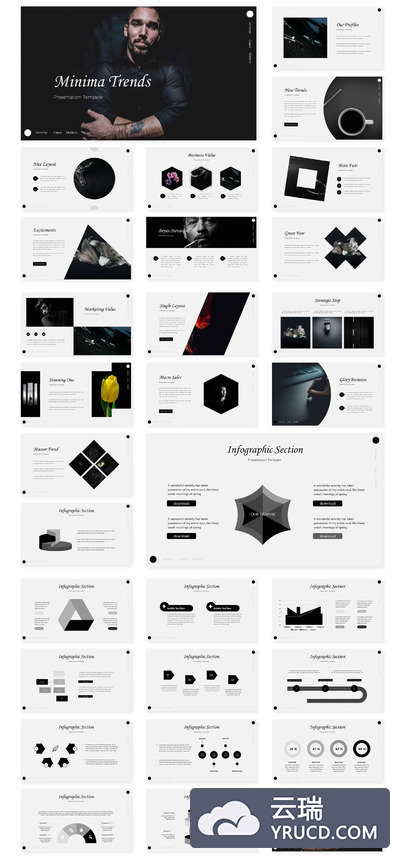 极简主义时尚PPT模板下载（PPTX）