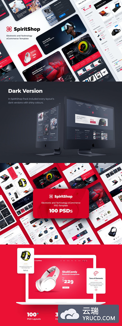 高品质的时尚高端专业淘宝电子商务网站设计模板-PSD