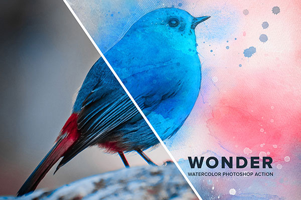 神奇手绘水彩画ps照片处理动作