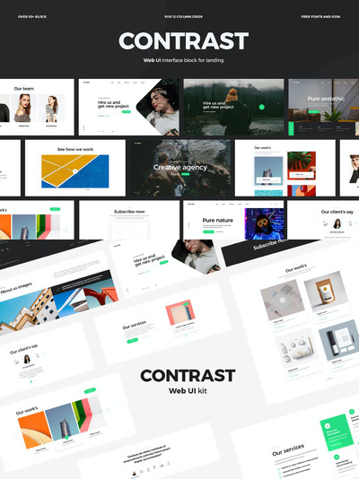 50个时尚高端专业的高品质网站设计着落页banner设计模板集合-PSD