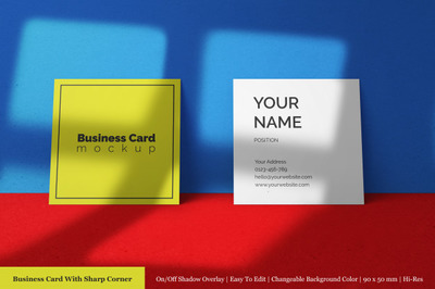 现代化方形名片设计样机[PSD]