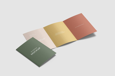 封面和A4三折小册子样机(PSD)