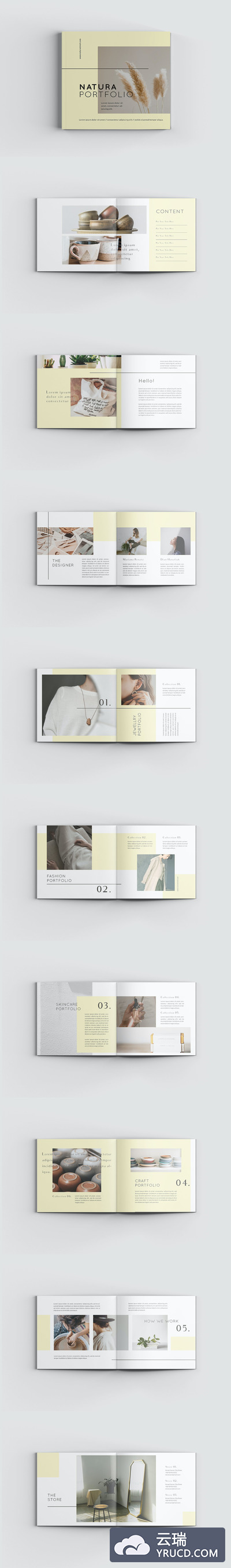 方形个人画册产品图册模板（INDD）