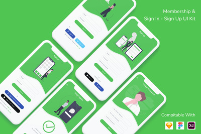 会员和登录-注册用户APP UI (FIG,SKETCH,XD)