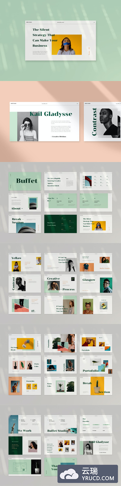 自助餐幻灯片PPT模板（PPTX）