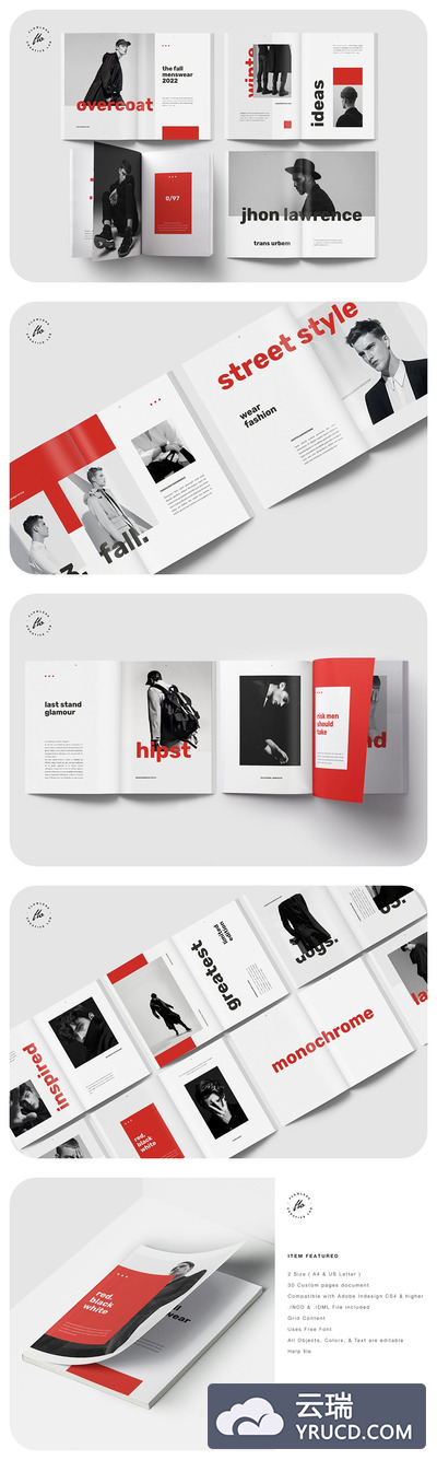 时尚男装系列画册模板（indd）