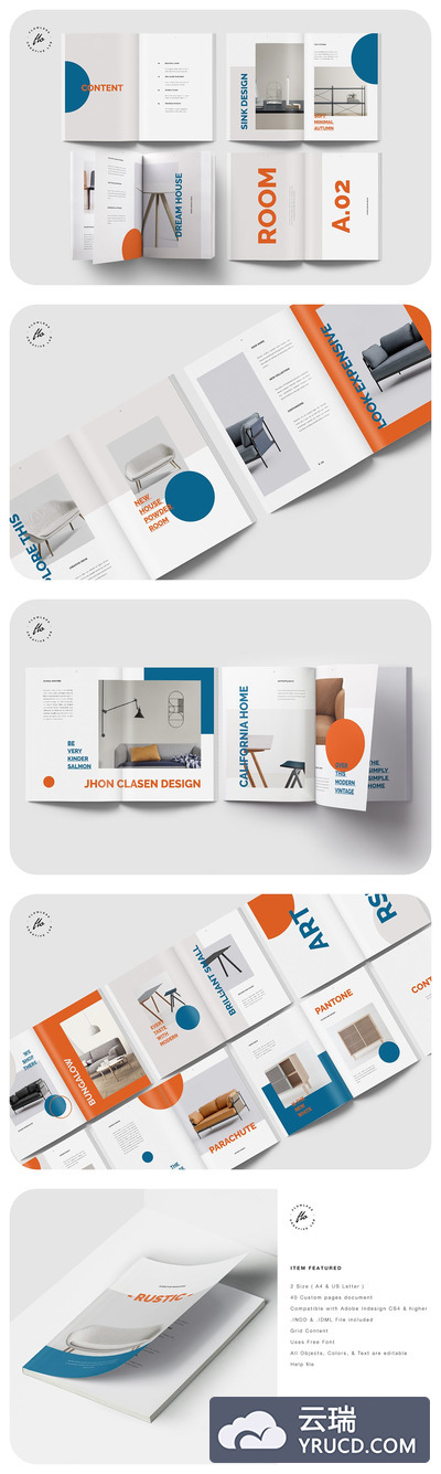 简单的家具杂志画册模板（indd）