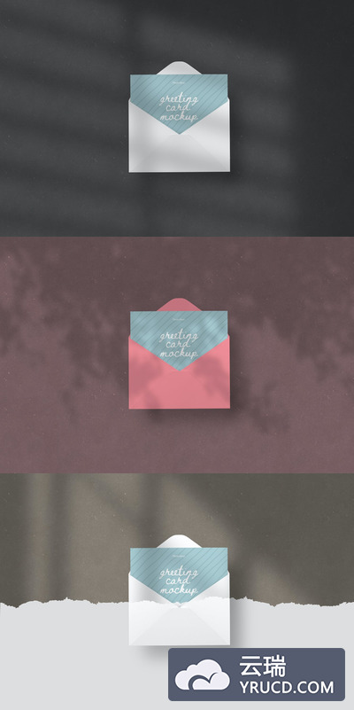 带信封贺卡模型样机(PSD)