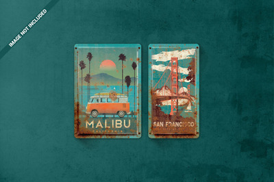 复古的锈铁皮产品样机[PSD]