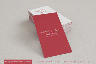 逼真的垂直名片展示样机[PSD]