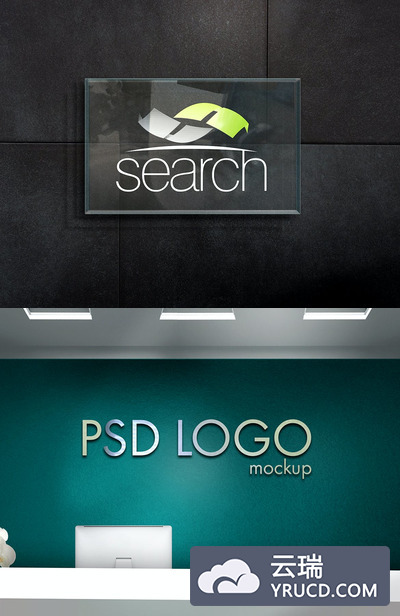 立体的车企企业logo设计样机（PSD）