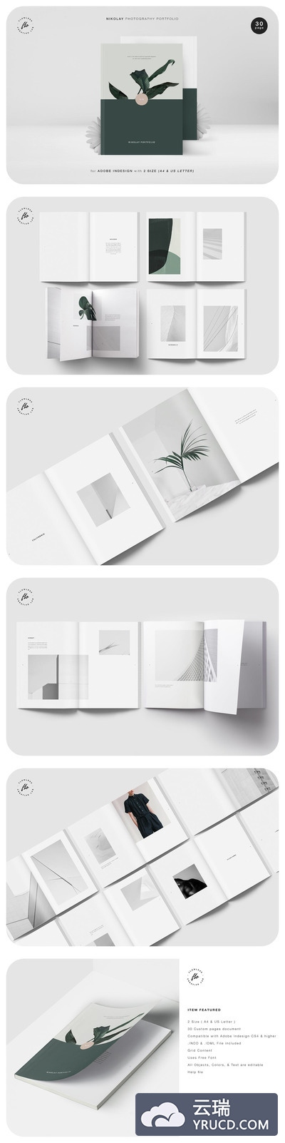 时尚高端专业优雅的高品质摄影作品集房地产楼书杂志品牌手册画册宣传册设计模板