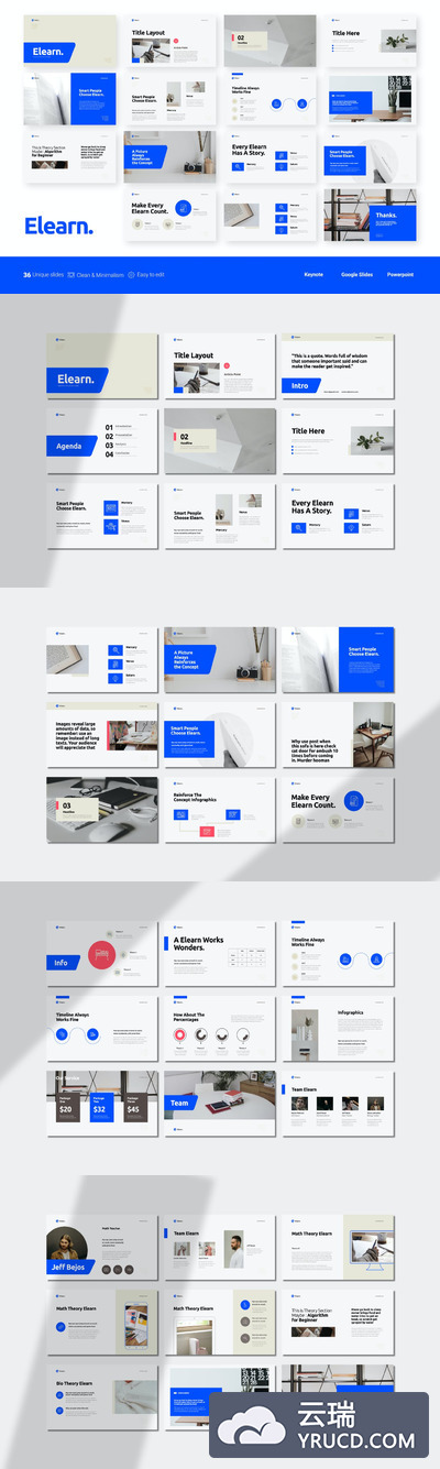 时尚高端专业优雅的清新powerpoint幻灯片演示模板（pptx）