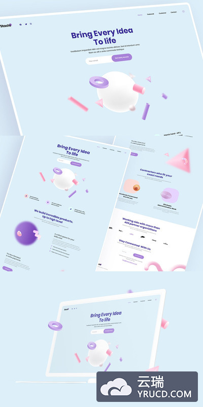 时尚的设计公司网页模板下载（XD,PSD）