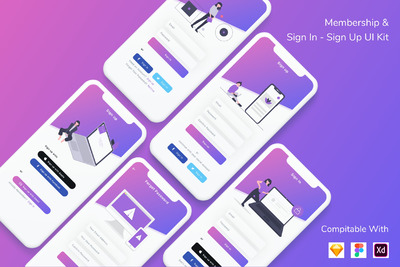 会员和登录-注册用户界面APP UI（FIG,SKETCH,XD）
