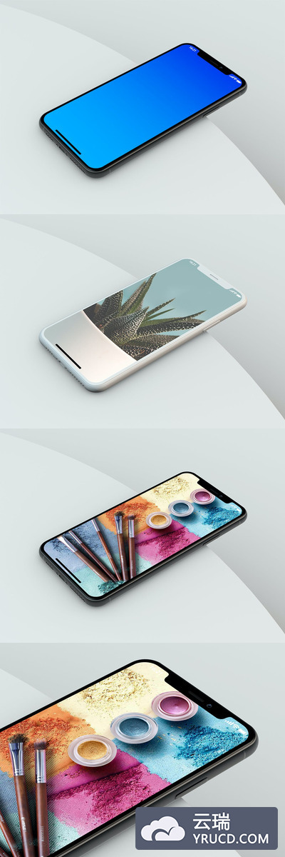 iPhone 11 PSD 透视角度简单场景样机（PSD）