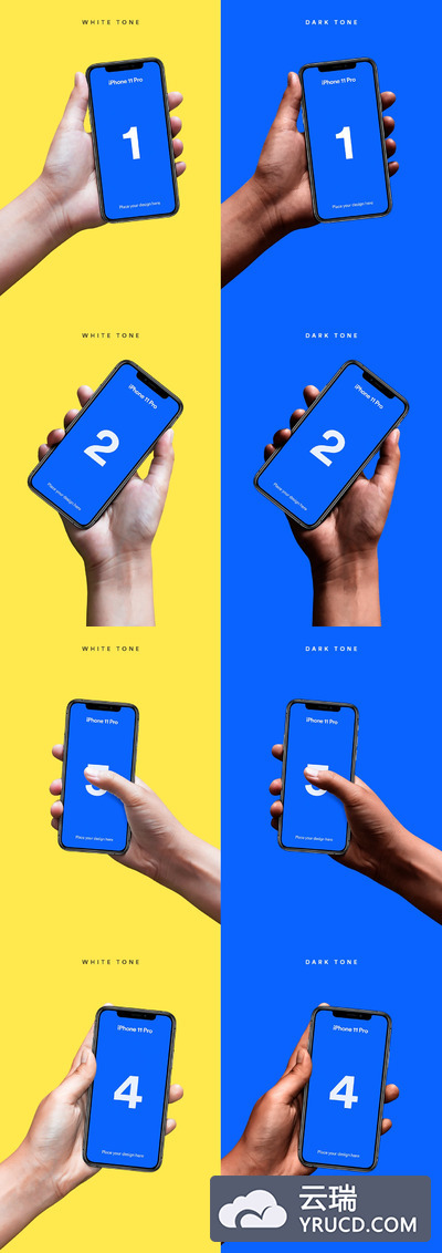 iPhone 11 Pro 手持手机样机下载(PSD)