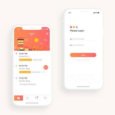 任务管理app登录页首页设计