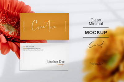 简洁的商务名片设计样机[PSD]