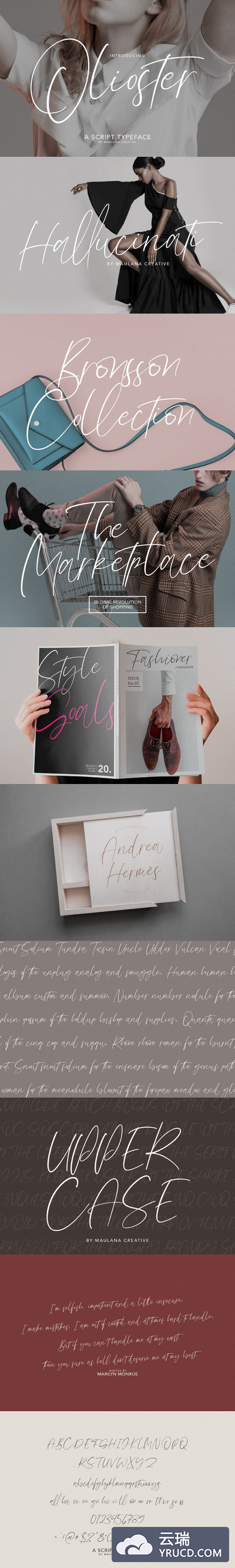 时尚高端清新简约手绘手写Olioster Elegant Fashion脚本字体
