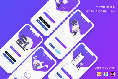 会员和登录-注册用户界面工具包v5(FIG,SKETCH,XD)