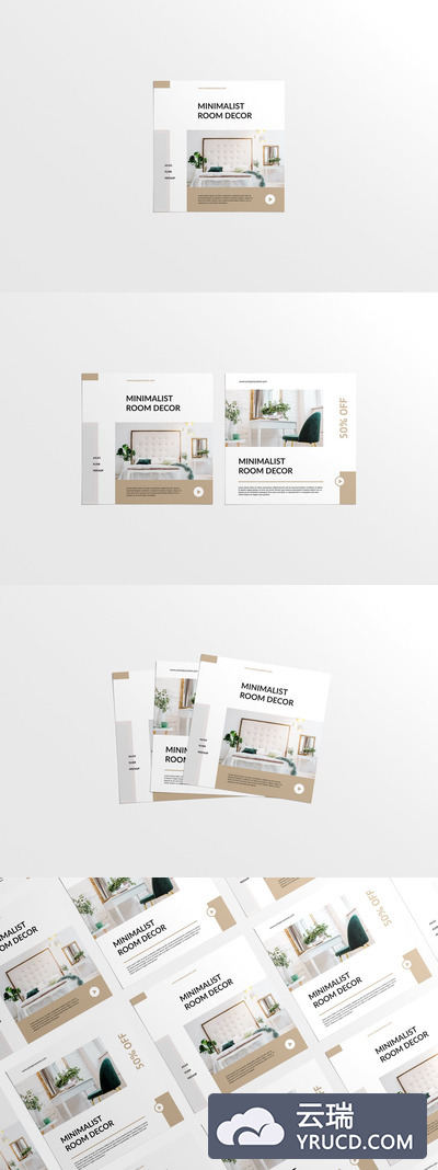 方形传单设计展示样机（PSD）