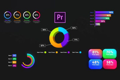信息图表数据展示图形工具包PR视频素材