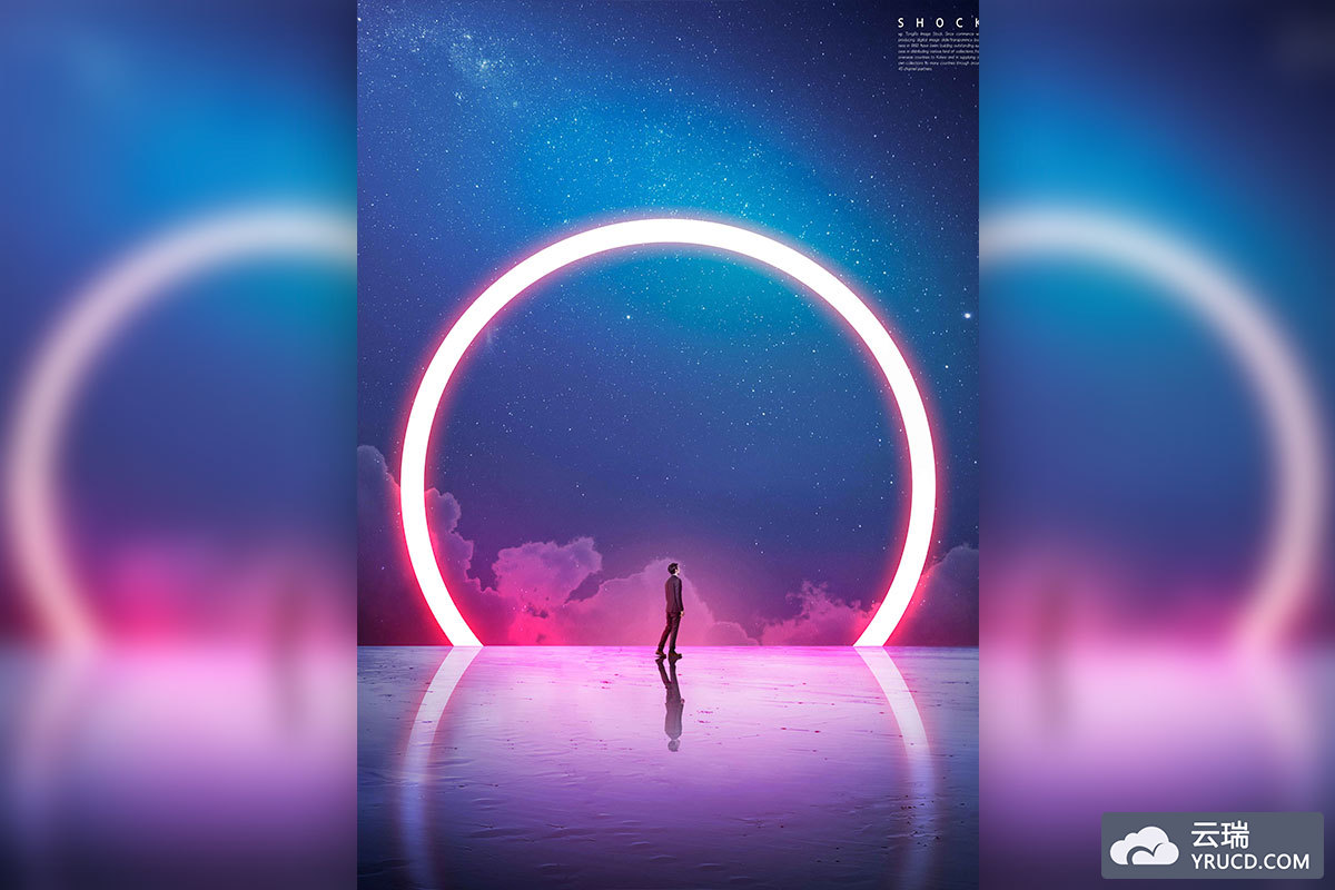 科幻风格光圈圆环震撼背景图海报设计素材