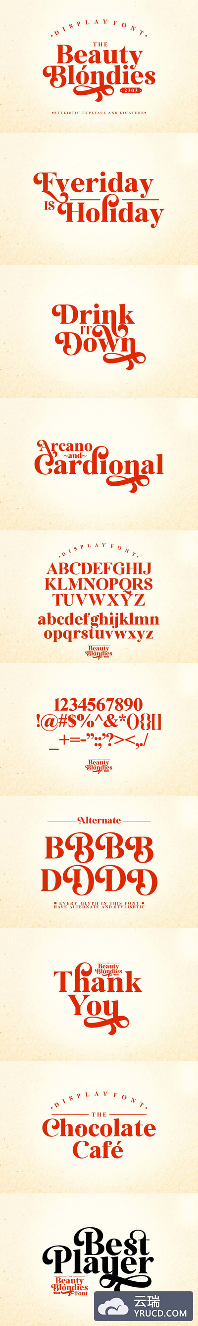 时尚高端金发女郎英文字体Beauty Blondies