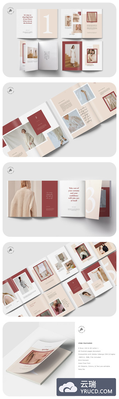 服饰春装编辑画册模板下载（indd）