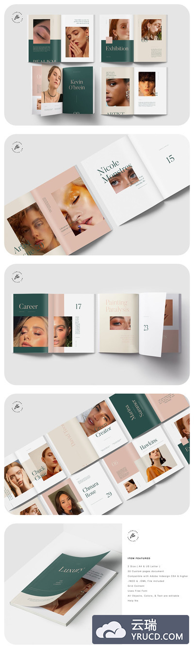豪华化妆师组合画册模板下载（indd）