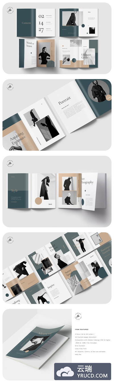 时尚前卫摄影作品集画册模板下载（indd）