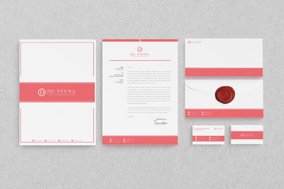 粉色品牌标识和文具包（Ai）