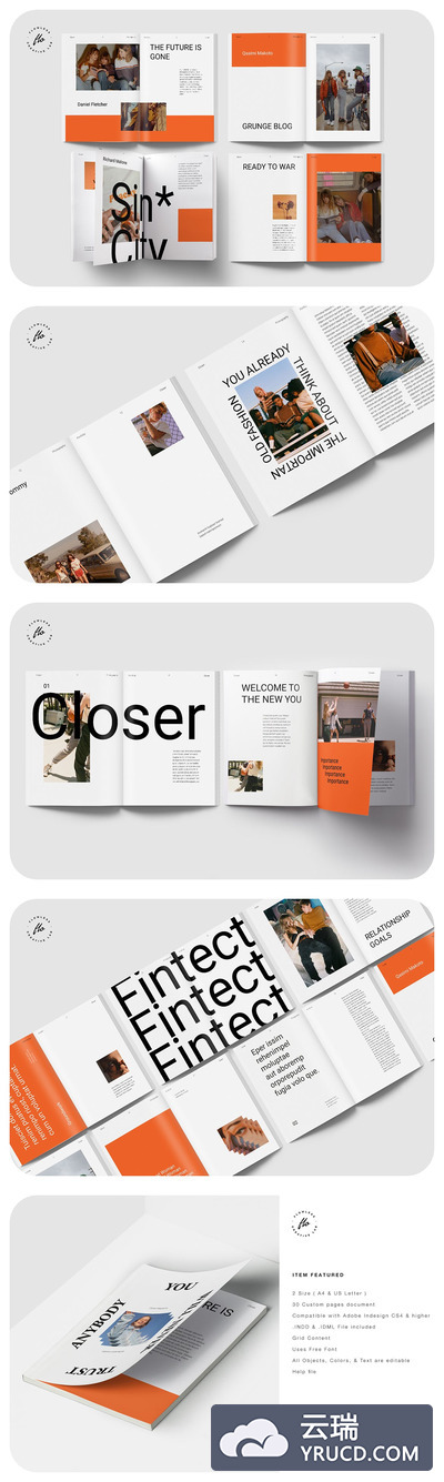 复古时尚的旧摄影作品集画册(indd)